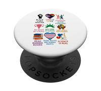 BLM Human Rights Feminism Trans Science Books LGBTQ Kindness PopSockets Adhesive PopGrip