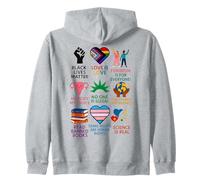 BLM Human Rights Feminism Trans Science Books LGBTQ Kindness Zip Hoodie