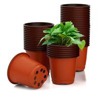 blmdz 20Pcs Plastic Plant Pots 15cm Vlastic Plant Nursery Pots,Seed Starting Pot Flower Plant Container for Seedlings, Cuttings, Transplanting,Vegetables,Flowers,Herbs,Cuttings, Succulent (20, 15cm)