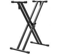blmdz Keyboard Stand Double Braced X Frame Music Piano Keyboard 49cm-97cm Infinitely Adjustable Piano Keyboard Stand with Locking Straps, Black
