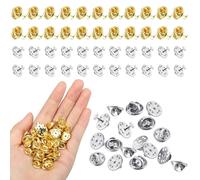 BLMHTWO 100 Pairs Butterfly Clutch Pin Backs Butterfly Pin Backs Butterfly Clutch Pins Butterfly Pins with 7.8mm Blank Pins Metal Pin Backs Replacement for Crafts Jewelry Making