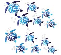 BLMHTWO 12 Pcs Sea Turtle Wall Stickers Bathroom Wall Stickers Sea Turtle Decor Vinyl Ocean Themed Decor Stickers for Living Room Bedroom Bathroom (Blue)