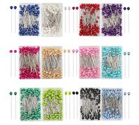 BLMHTWO 1200 Pieces Sewing Pins Pearl Head Straight Pins Straight Pins Sewing with Box Quilting Pins with Colored Ball Glass Head for Fabric Crafts Dressmaking Diy Jewelry Decoration Sewing Projects