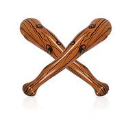 BLMHTWO 2 Pieces Cave Club Inflatable Baseball Bat Inflatable Wooden Stick Man Cave Accessories Cheering Prop Caveman Stick Caveman Stick Brown for Themed Decoration Cosplay Party Accessory