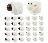 BLMHTWO 30PCS Mini Sheep Figurines, Mini Resin White Sheep, Small Animal Toy for Landscape Dollhouse DIY Craft Home Decor Cake Topper Garden Decoration