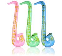 BLMHTWO 3Pcs Inflatable Saxophone Muscial Instrument Group Band Fancy Dress Blow Up Rock Star Pretend Play Gifts for Party Decoration Gift Musical Concert Themed Favor (pink, green,blue), DY749-UK