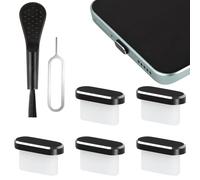BLMHTWO 7 PCS USB C Dust Plug, Charging Port Cleaning Kit with Cleaning Brush Phone Port Cleaning Kit Sim Card Removal Tool for iPhone 15 Series Most Type-C Smartphones and Tablets