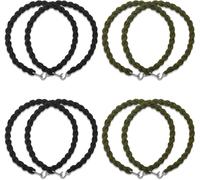 BLMHTWO 8PCS Military Boot Straps, Elastic Boot Bands Blousing Garter Straps Outdoor Legging Rope with Metal Hook for Pants Men and Women Outdoor Hiking Military(Black, Green)