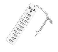 BLMHTWO Bible Bookmark Baptism Gifts Silver First Communion Bookmarks with Chain Christian Baptism Confirmation Gifts for Women