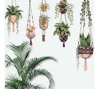 BLMHTWO Hanging Green Potted Plant Wall Decals Plant Mural Green Leaf Vine Wall Stickers Potted Plant Art Decor Stickers Peel and Stick for Living Room Kitchen