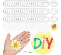 Blmirror 100Pcs Acrylic Clear Buttons,Make Your Own Buttons,Acrylic Design Button Badge for DIY Craft School Activities 2.25 Inch