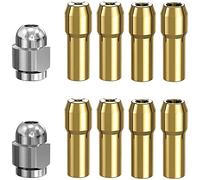 Blmirror 10Pcs Brass Collet for,Replacement 4485 Quick Change Rotary Drill Nut Tool Set 0.8/1.2/1.5/1.8/2.0/2.4/3.0/3.2mm