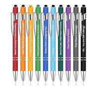 Blmirror 10PCS Office Pens Funny Pens Set Negative Quotes Ballpoint Pens Macaron Touch Stylus Pens for Office