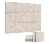 Blmirror 12 Pack Acoustic Panels, 12 X 12Inch Decorative Soundproofing Panels, Wall and Ceiling Acoustical Panels Shallow Camel Easy to Use
