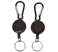 Blmirror 2 PCS Badge Reel - Retractable YOYO SKI Pass ID Card Holder Key Chain Color:Black Amount:2Pcs