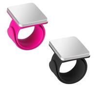 Blmirror 2 PCS Magnetic Pin Cushion Wrist, Magnetic Sewing Pincushion, Magnetic Pin Holder Wristband for Sewing,Black+Pink