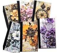 Blmirror 240Pcs Maillard Style Scrapbook Paper for Junk Journal Supplies, Vintage Flower Decoupage Paper for Journaling Kit