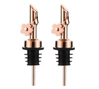 Blmirror 2Pack Stainless Steel Oil Pour Spouts, Replacement Bottle Pourers Oil Spout Liquor Pourers Auto Flip Feature Easy Install Rose Gold