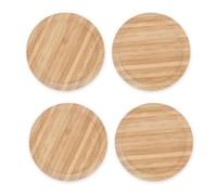 Blmirror 4 PCS Wine Glass Covers Wood Drinking Glass Lids to Keep Bugs Out Wood Water Glass Toppers Keeps Debris and Dust