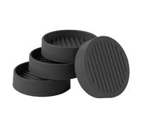 Blmirror 4Pcs Round Rubber Furniture Caster Cups, Anti-Sliding Furniture Pads Bed Stopper Floor Protectors Black