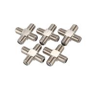 Blmirror 5-Pack 4-way F-Type Coax Cable Splitter Combiner Female to 4 Female for Video VCR Antenna TV Cable Satellite,Silver