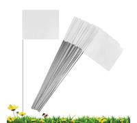 Blmirror 50Pack Marking Flags, White Yard Flags 15x4x5Inch, Marker Flags, Lawn Flags Markers, Irrigation Flags, Landscape Flags