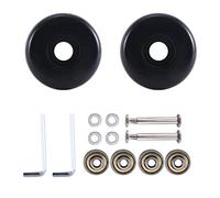 Blmirror 55Mm X 18Mm Luggage Suitcase Replacement Wheels, PU Swivel Caster Wheels Carbon Steel Bearings Repair Kits Black