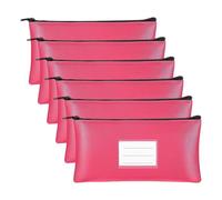 Blmirror 6PC Money Bags with Zipper Security Bank Deposit Bag Money Bag Receipt Holder for Cash Coins Cosmetic Paper Money Tool Easy to Use About 28 X 16cm D