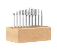 Blmirror Carbide Burr Set 1/4inch Shank 10 Pieces for Welding Concrete Stone Wood Plastic Engraving Cutting Cleaning Grinding