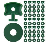 Blmirror Clips Washer Set for Aluminium Greenhouse Insulation Netting Shading, Clips Washer Green 50 Sets
