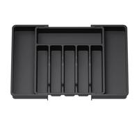 Blmirror Cutlery Drawer Organiser, Expandable Utensil Tray for Kitchen, Adjustable Silverware and Flatware Holder Easy to Use Black