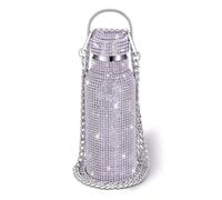 Blmirror Diamond Stainless Steel Water Bottle Portable Glitter Rhinestone Water Bottle Crossbody Bling Thermal Flask 600ml F