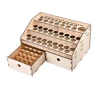 Blmirror DIY Wooden Organizer Paint Bottles Display Rack Brushes Holder Stand Storage Model Tool