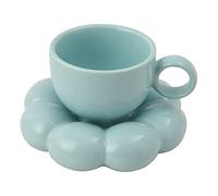 Blmirror Flower Coffee Cup & Saucer Set Cute Mug & Saucer Set Ceramic Coffee Cup with Sunflower Saucer Latte Cups 6.7Oz