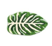 Blmirror Green Leaf Mat Anti-Slip Palm Shaped Bathroom Mat Monstera Cute Bath Mat Super Absorbent Bath Mat Bathroom Rug,A Easy Install