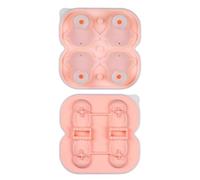 Blmirror Penguin Mold, Fun Shapes Tray, Make 4 Cute Penguin Ice Balls for Drinks Cocktails Iced Coffee Easy to Use Pink