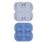 Blmirror Penguin Mold, Fun Shapes Tray, Make 4 Cute Penguin Ice Balls for Drinks Cocktails Iced Coffee Easy Install Easy to Use Blue