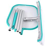 Blmirror Pool Maintenance Kit Pool Cleaning Tools Pool Shallow Mesh Netting with Leaf Skimmer Net,Telescopic Pole-18In Scrub Brush,Clean Sweep Debris From Wall,Floors,Steps