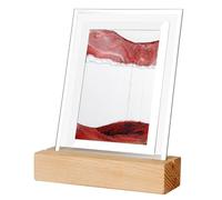 Blmirror Sand Art Moving Night Lamp Craft Quicksand 3D Landscape Flowing Sand Picture Hourglass Gift LED Table Night Light,Red