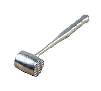 Blmirror Silver Two Sides Aluminum Round Meat Hammer Mallet Tenderizer Beef Pork Chicken Beater Length 20.5cm Diameter 3.5cm (Oval)