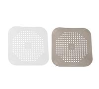 Blmirror Square Drain Cover for Shower Drain Hair Catcher Flat Silicone Plug for Bathroom and Kitchen Filter Shower Drain Protection Flat Strainer Stopper with Suction Cups