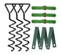 Blmirror Tree Stake Kit, Heavy Duty Spiral Tree Stakes and Supports for Leaning Trees and Young Trees Straightening Black