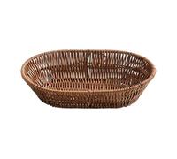 Blmirror Wicker Bread Basket, Tabletop Food Serving Trays, Handwoven Storage Basket Bin for Fruit in Home Restaurant & Bakery B