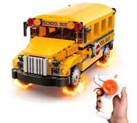 BLmukce 226PCS School Bus Building Blocks Set for Kids 6+, STEM Toy Vehicle with Movable Wheels, City Construction Car Model Kit, Educational Gift for Boys Girls