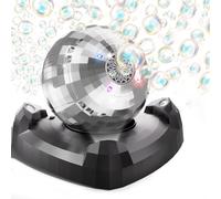 BLmukce Bubble Machine for Kids & Toddlers 1-3, Automatic Disco Bubble Blower Maker with Bubble Solution, LED Lights & 360° Rotation, 10000+ Bubbles Per Min, Outdoor Game Toy for Easter Birthday Party