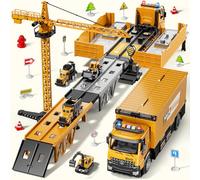 BLmukce Engineering Vehicle Car, Construction Toys For 3-7 Year Old Boys, Truck Toy Set Toddler Car Digger Toy - Crane Dump Trucks For 3 4 5 6 7 Years Old Boys Gifts