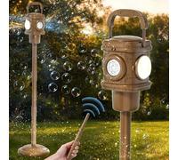 BLmukce Street Lamp Bubble Machine with Magic Wand Remote, Automatic Standing Bubble Maker Height Adjustable to 47 Inches, Outdoor Battery Bubbles Blower, Birthday Gifts for Kids