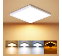 BLNAN 18W LED Ceiling Light, Flush Ceiling Light with 4W Warm Night Light, 3000K/4000K/5000K Ceiling Light for Bedroom Hallway Kitchen Balcony Basement Office, Square White 22CM