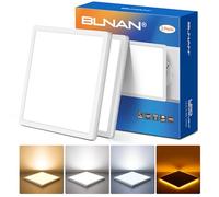 BLNAN 2Pack LED Ceiling Light, 18W 1800LM Ceiling Lamp, 4W Warm Night Light, 3000K/4000K/5000K Ceiling Light for Bedroom Kitchen Balcony Basement Office, Square White 22CM