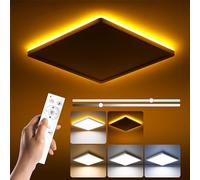 BLNAN LED Ceiling Lights for Bedroom, 24W 2400LM Dimmable Ceiling Light with Remote Control, 2000K Night Light, 3000K-6500K Square Flush Ceiling Lamp for Living Room,Bedroom, Kitchen, White 30CM